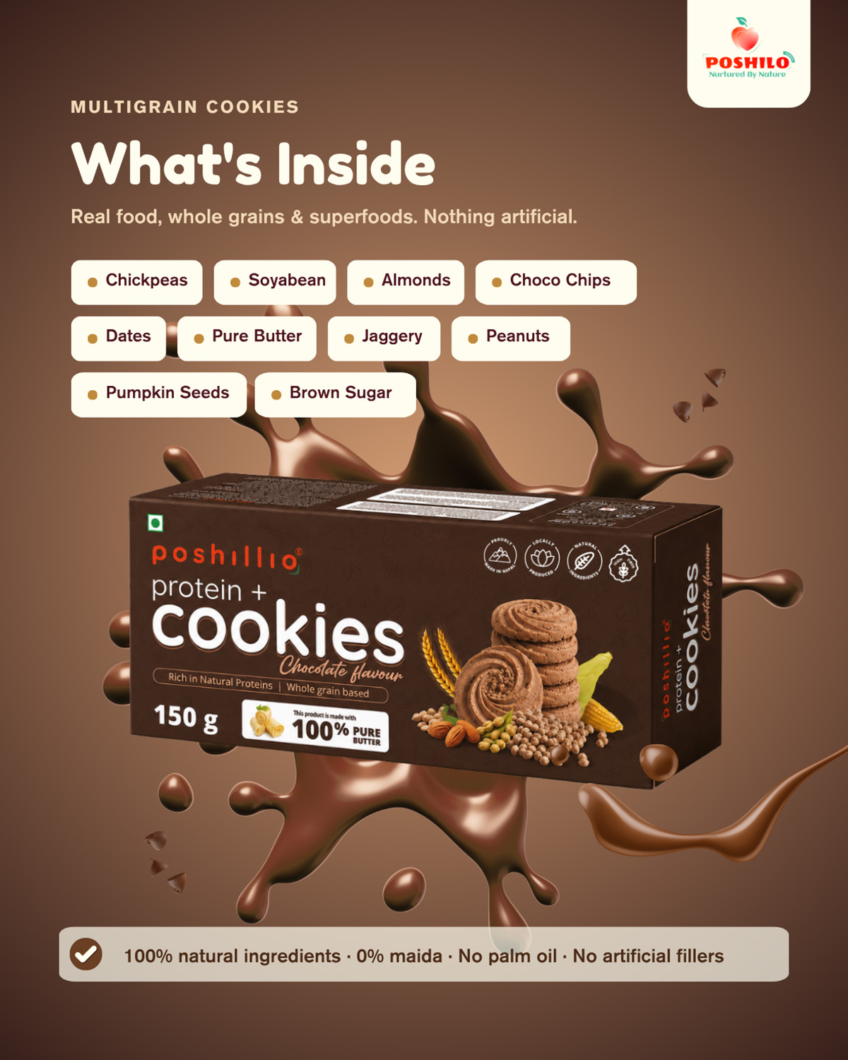 Poshilo Protein+ Chocolate Cookies