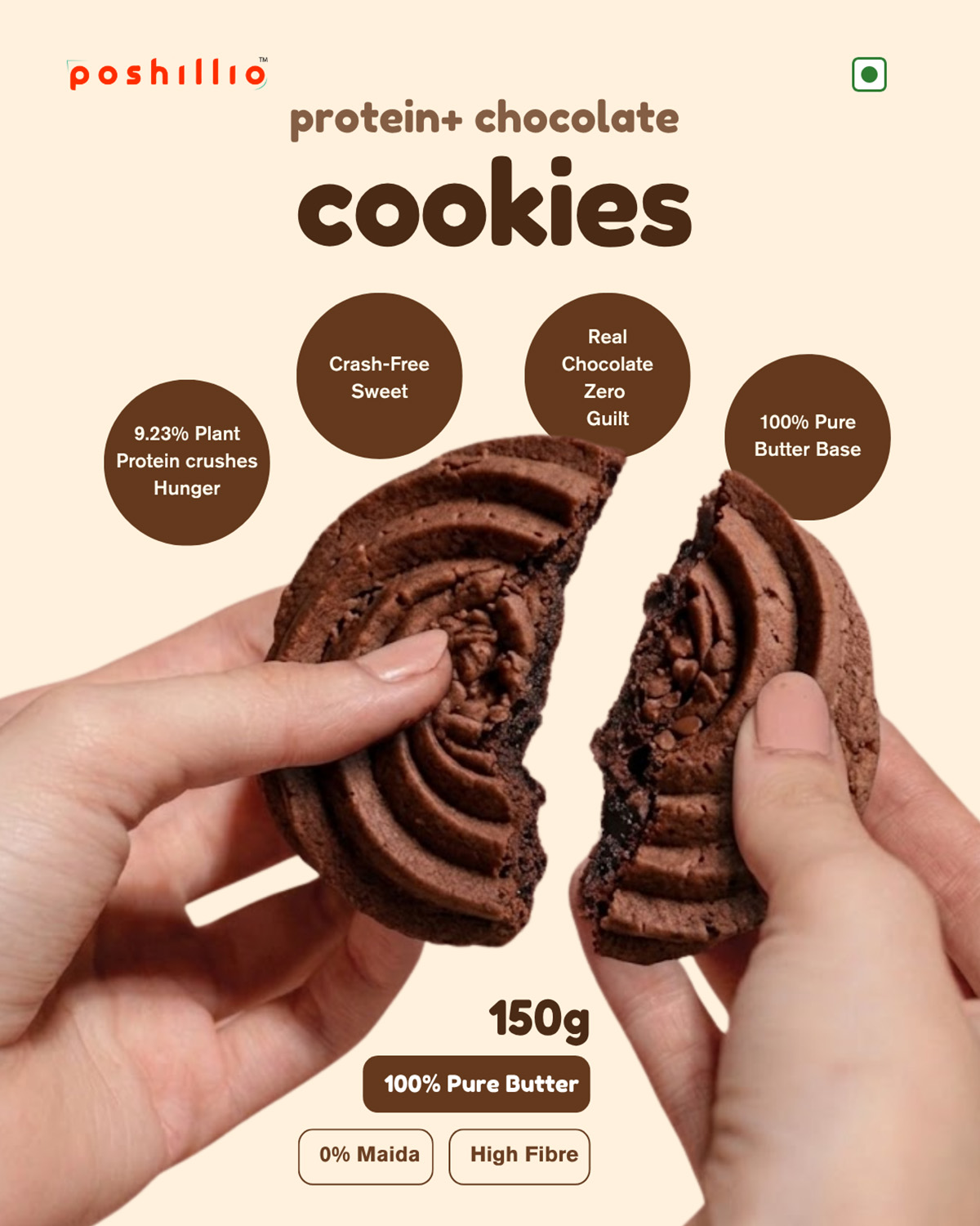 Poshilo Protein+ Chocolate Cookies