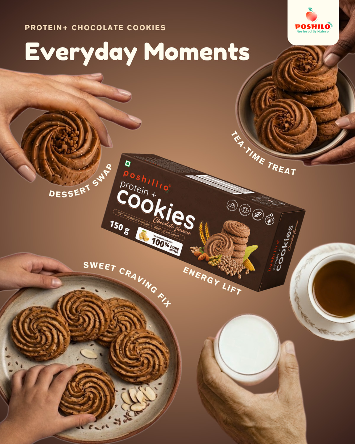 Poshilo Protein+ Chocolate Cookies